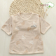 提花宝宝短袖 T恤 婴儿薄款 天然彩棉夏季 纯棉圆领上衣男童女童夏装