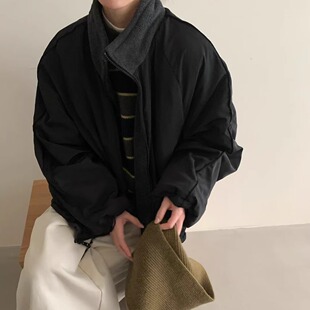 LYSM山系girl 立领拉链保暖上衣 两面穿摇粒绒冲锋衣外套韩国冬季