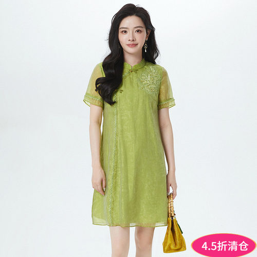 复古新中式国风减龄连衣裙