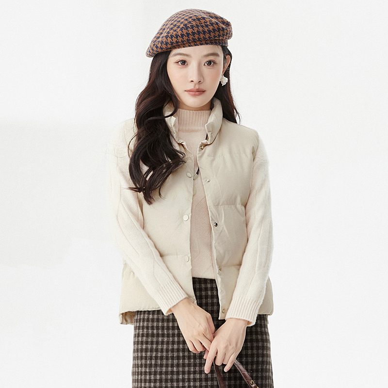 棉服上衣单排扣纯色马夹