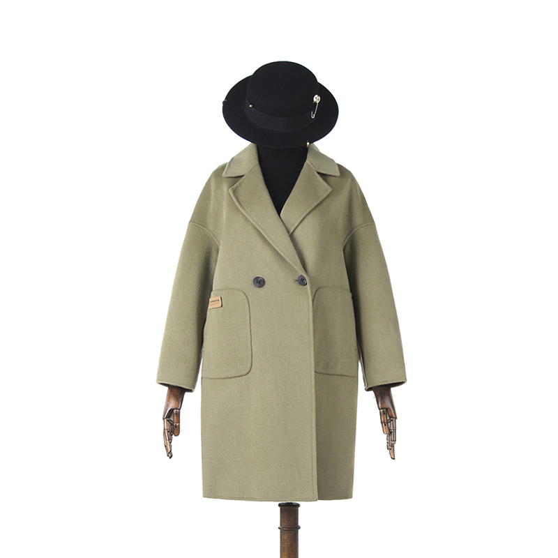 含羊毛双面尼毛呢外套大衣