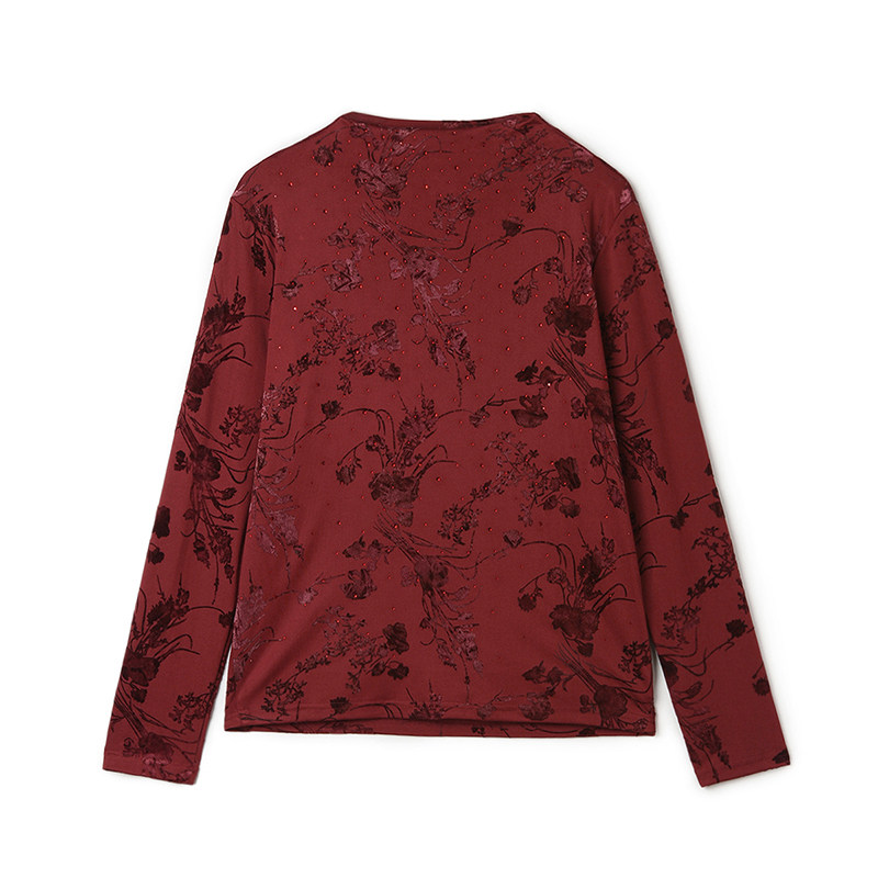 奥莱专柜撤柜正品 深圳南油NY春装新款贴钻图案上衣修身显瘦T恤女