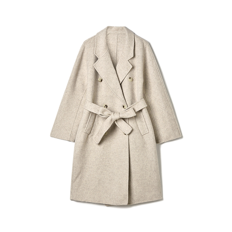 含羊毛双面尼毛呢外套大衣