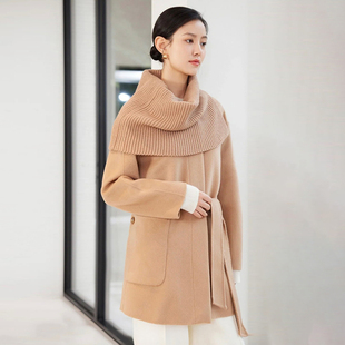 2025年冬装Outlets专柜 高端SC系列含羊毛气质毛呢外套羊绒大衣女