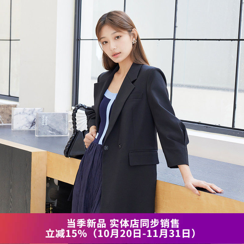 百搭简约中长款宽松西服