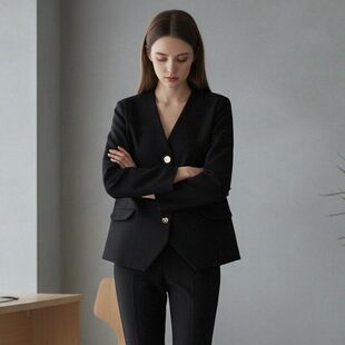 气质通勤长袖 WT系列 上衣单排扣V领外套女 Outlets专柜 2026年春装