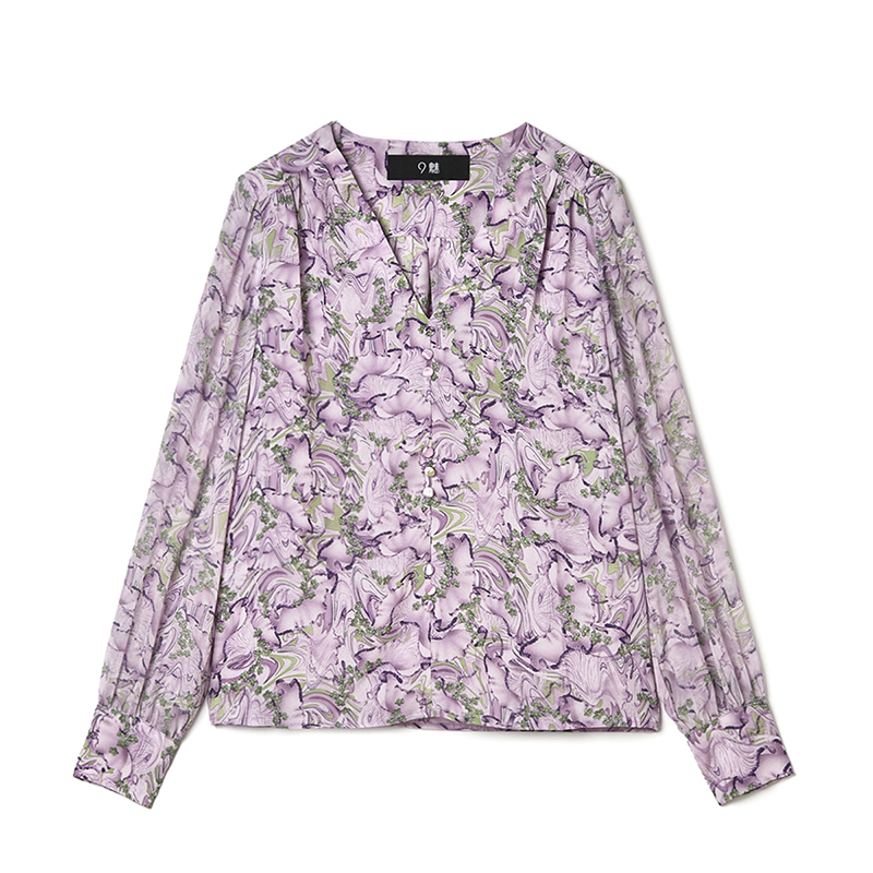 套头上衣长袖V领气质衬衫