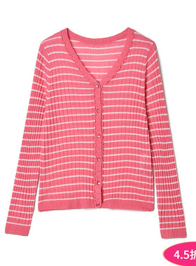 Outlets专柜撤柜正品 MO秋装新款活力减龄单排扣上衣长袖针织衫女