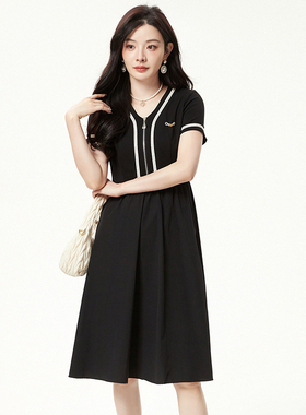 2025年Outlets专柜 汉货精品HH夏装简约减龄微弹修身中长裙连衣裙