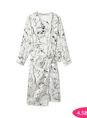 Outlets专柜撤柜正品 YL秋装2025新款含桑蚕丝中长裙设计感连衣裙