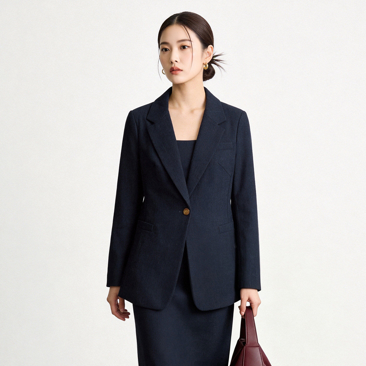2026年秋Outlets正品 高端ZO系列基础款一粒扣收腰百搭西装外套女