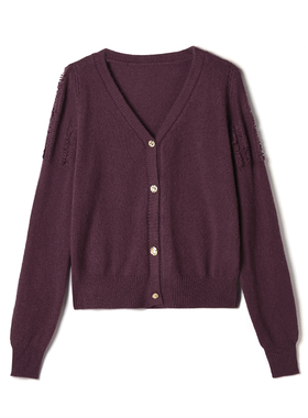 奥莱专柜正品 GMS冬装2025新款单排扣开衫上衣简约舒适微弹毛衣女