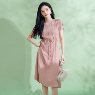 知性优雅修身 新款 中长裙连衣裙 汉货精品HH夏装 奥莱专柜撤柜正品