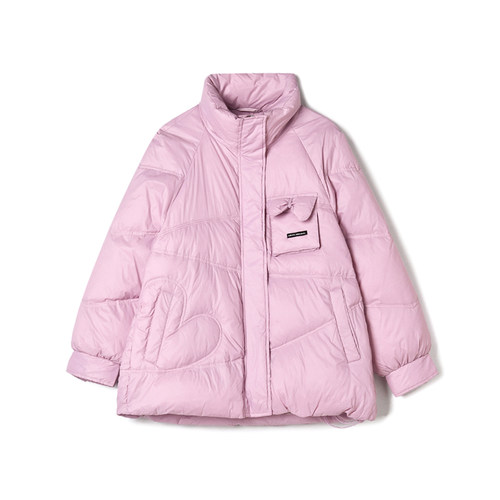 宽松白鸭绒长袖羽绒服