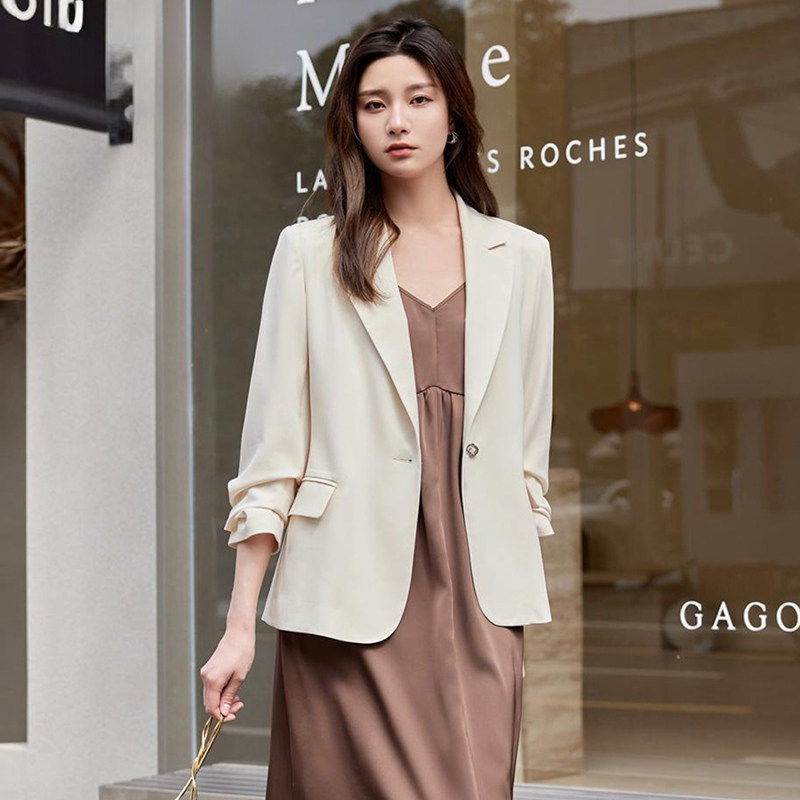 2026年春Outlets正品 高端PV系列职业高智感上衣一粒扣西装外套女