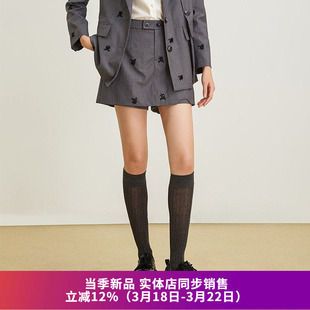 奥特莱斯品牌折扣 SOMSOM索玛春装新款专柜正品 刺绣轻熟风裙裤女