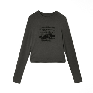 奥莱专柜撤柜正品 深圳南油CV春装新款套头短款上衣高弹修身T恤女