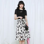 Outlets专柜 印花长裤 WZ系列 2025年夏装 弹力修身 上衣 两件套装 女