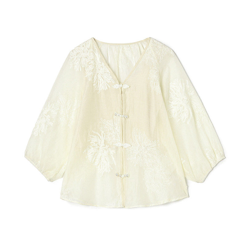 奥莱专柜品牌撤柜正品 AL春装新款 清冷新中式宽松吊带内搭衬衫女