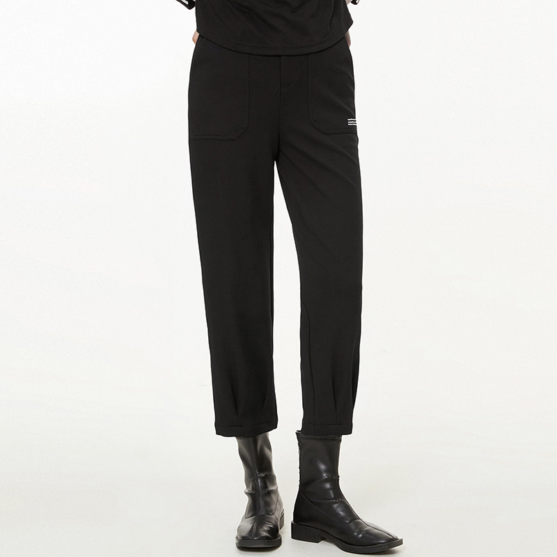 Outlets专柜撤柜正品 LR秋装2025新款运动风九分裤松紧腰休闲裤女