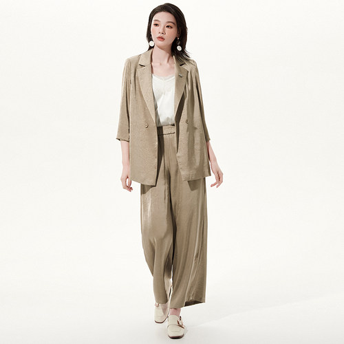 中长款上衣+长裤两件套装