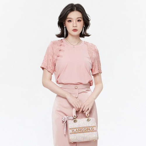 甜美复古国风上衣T恤女