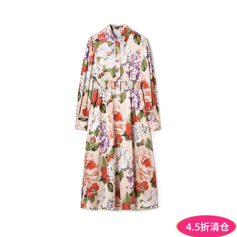 奥莱专柜品牌撤柜正品 NY春装2025新款 复古花卉气质中长裙连衣裙,女装/女士精品,连衣裙,淘宝优惠券,粉丝福利购,淘宝优惠卷