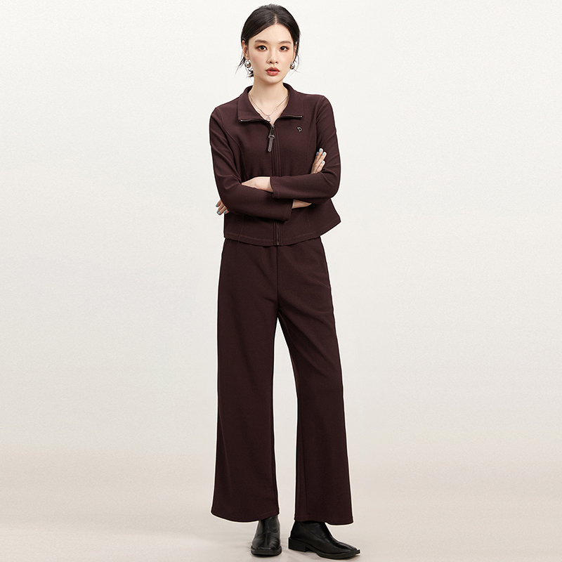 上衣+松紧腰长裤两件套装