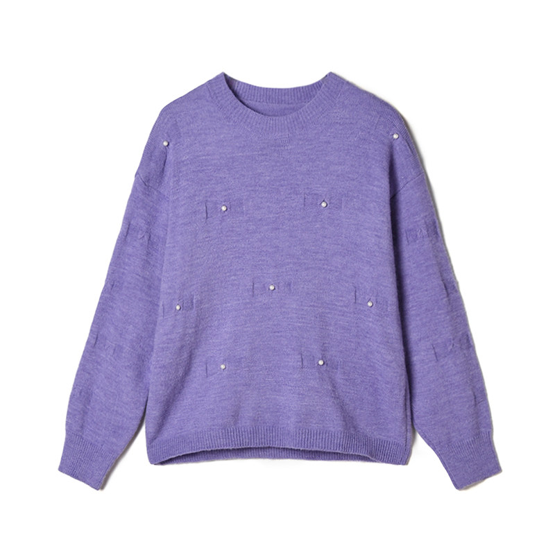 2025年冬Outlets正品 高端MS系列珍珠点缀套头上衣外穿内搭毛衣女