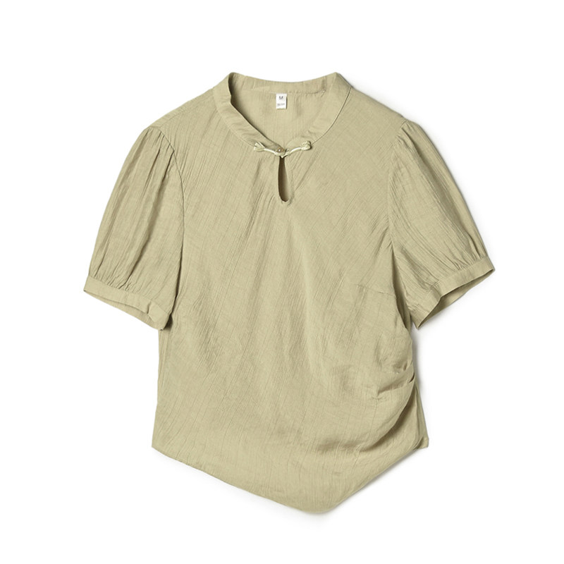 2025年夏Outlets正品 高端MW系列时髦设计感上衣一粒扣短袖衬衫女