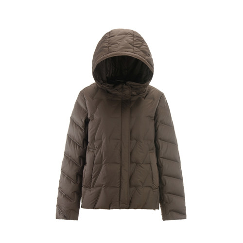 连帽含白鸭绒羽绒服女