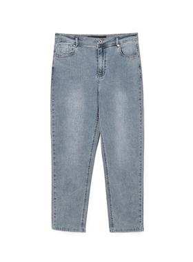 Outlets专柜撤柜正品 LD夏装2025新款烟管九分裤水洗磨白牛仔裤女