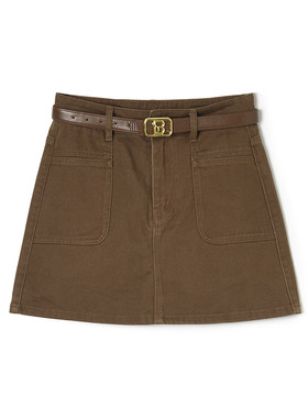 奥莱专柜品牌撤柜正品 CC春装2026新款 系腰带A字显瘦短裙半身裙