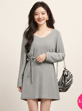 Outlets专柜撤柜正品 FT秋装2025新款温柔风中长裙微弹长袖连衣裙