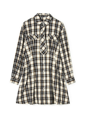 奥莱专柜品牌撤柜正品 CC春装2026新款 撞色格纹单排扣短裙连衣裙