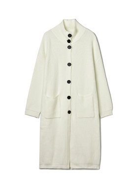 2025年冬装Outlets专柜 SF系列简洁气质美加长款九分袖针织外套女