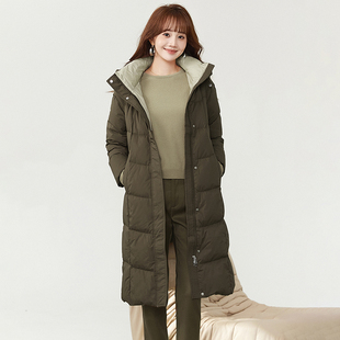 奥莱专柜品牌撤柜正品 GF冬装2025新款 加长款防寒白鸭绒羽绒服女