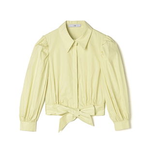 2025年秋Outlets正品 高端WG系列系蝴蝶结下摆上衣棉质长袖衬衫女