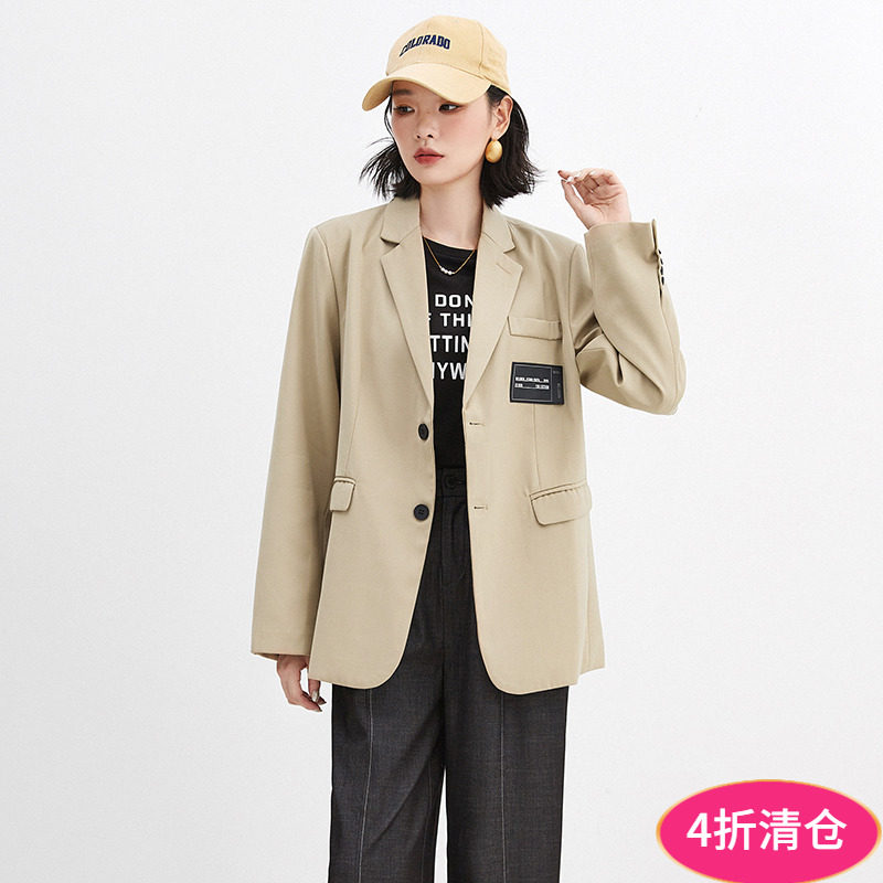 奥特莱斯品牌折扣 VN秋装2025新款 时尚减龄西装单排扣长袖外套女