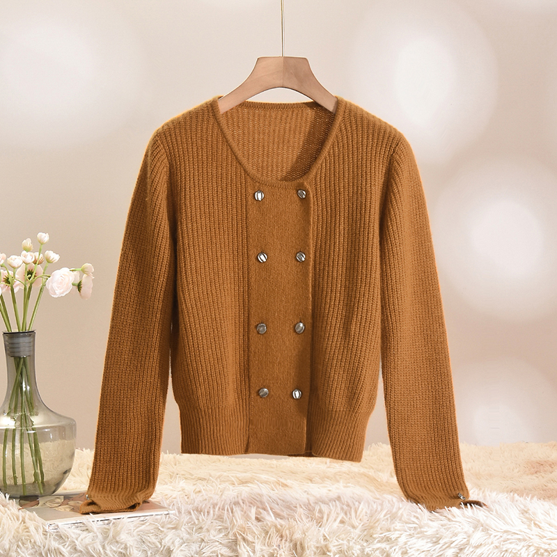 含绵羊毛上衣双排扣毛衣