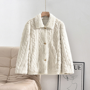 2025年冬Outlets正品 潮流感黄金绒大衣毛呢外套女 高端DR系列时尚