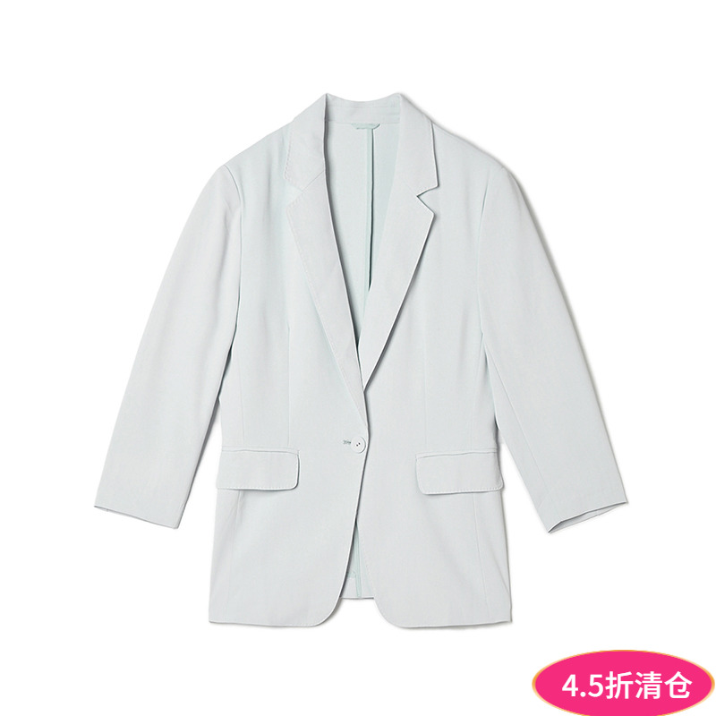 奥特莱斯品牌折扣 ZL秋装新款 职场女性气质上衣九分袖纯色外套女