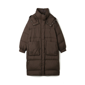 2025年冬Outlets正品 高端YR系列轻柔保暖加长款 鸭绒连帽羽绒服女