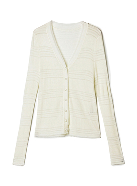 2025年冬装Outlets专柜 MO系列温柔素雅单排扣上衣微弹长袖毛衣女