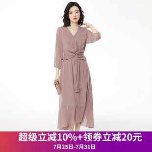 甜美减龄长裙九分袖 奥特莱斯品牌折扣 专柜正品 FQ春装 连衣裙 新款