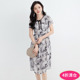 Outlets专柜撤柜正品 中长裙连衣裙 水墨风气质修身 HH夏装 2025新款