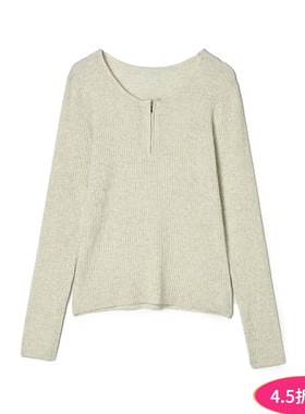 Outlets专柜撤柜正品 GMS春装新款 温婉大方极简风微弹长袖针织衫