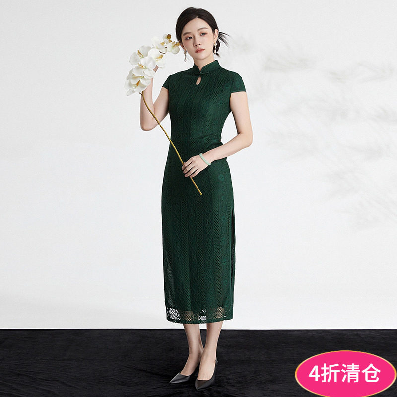 中式盘扣修身显瘦旗袍