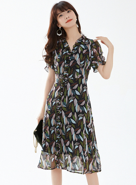 奥特莱斯品牌折扣 JA夏装新款专柜正品淑女V领显瘦气质波点连衣裙