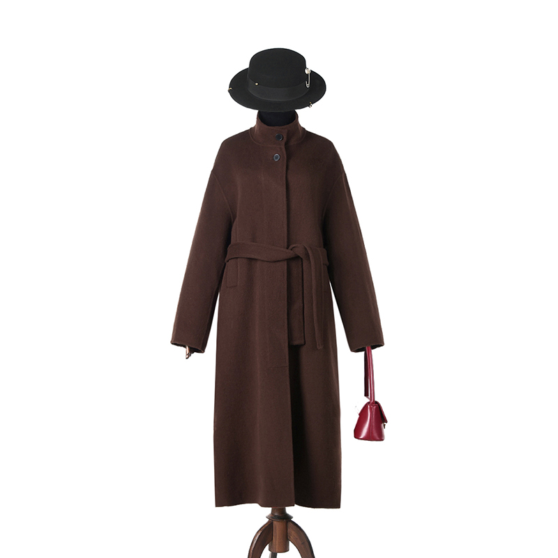 羊毛长袖立领常规单排扣